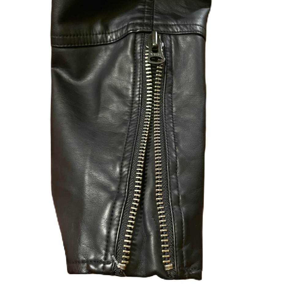 We The Free Black Vegan Leather Moto Biker Jacket Large - Picture 7 of 13